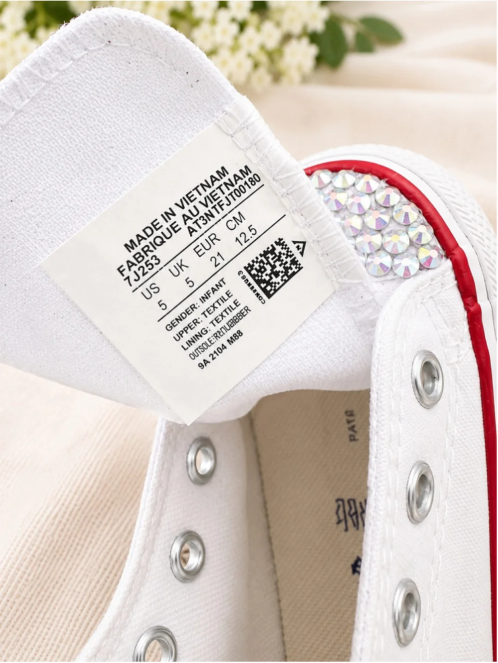 Kids Custom Bedazzled Converse Chuck Taylor All Star High-Top Sneakers – Size 5